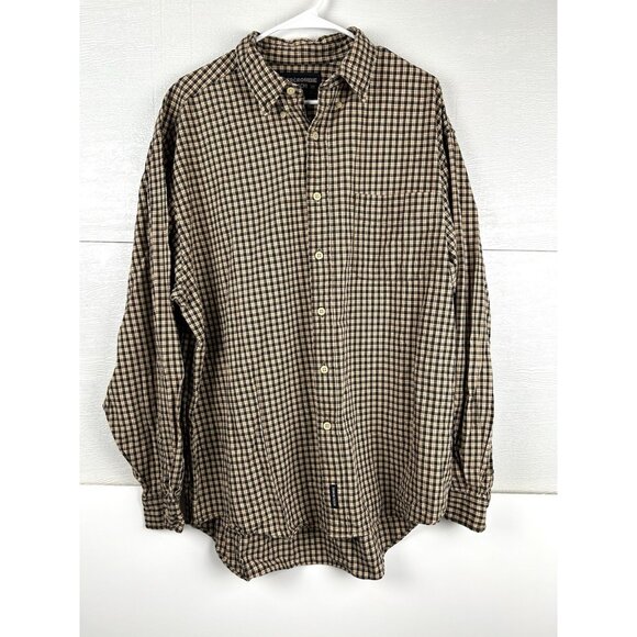 ABERCROMBIE & FITCH Mens Plaid Striped Cotton Long Sleeve Dress Shirt size L - Picture 1 of 16